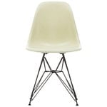 Dining chairs, Eames DSR Fiberglass Chair, parchment - black, White