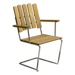 Patio chairs, Armchair A2, galvanized steel - oiled oak, Natural