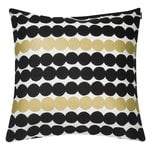Räsymatto cushion cover 50 x 50 cm, white-gold-black Räsymatto cushion cover 50 x 50 cm, white-gold-black