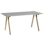 Toimistopöydät, CPH10 pöytä, 160 x 80 cm, lakattu tammi - harmaa lino, Harmaa