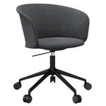 Kendo swivel chair w/ castors, graphite - black