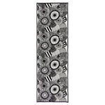 Pieni Siirtolapuutarha table runner, off white - black Pieni Siirtolapuutarha table runner, off white - black
