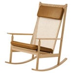 Rocking chairs, Swing rocking chair, oak - Nevada cognac leather, Brown