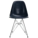 Eames DSR Fiberglass Chair, navy blue - chrome