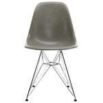 Eames DSR Fiberglass Chair, raw umber - chrome