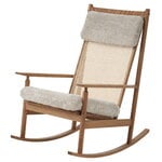 Warm Nordic Swing rocking chair, teak - Moonlight sheepskin