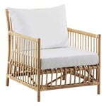 Outdoor lounge chairs, Caroline lounge chair, natural rattan - white, White