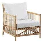 Fauteuils lounge de jardin, Fauteuil lounge Caroline, rotin naturel - blanc, Blanc