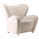 Audo Copenhagen The Tired Man armchair, Moonlight sheepskin