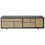 Air sideboard, low, black - cane Air sideboard, low, black - cane