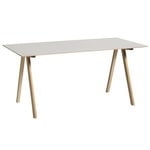Toimistopöydät, CPH10 työpöytä, 160 x 80 cm, lakattu tammi - luonnonvalk. lino, Valkoinen