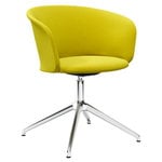 Office chairs, Kendo swivel chair, tivoli - polished aluminium, Yellow
