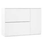 Cassettiere e credenze, Credenza Fuuga, 96 cm, bianca, Bianco