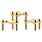 Portacandele, Portacandele STOFF Nagel, set di 3, ottone, Oro