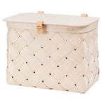 Wooden baskets, Lastu birch basket with lid, rectangle, Natural