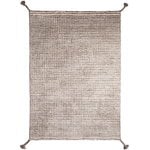 Wool rugs, Grid rug, white - light grey, Gray
