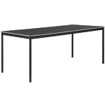 Base table 190 x 85 cm, linoleum with plywood edges, black