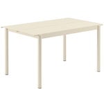 Terassipöydät, Linear Steel pöytä 140 x 75 cm, luonnonvalkoinen, Valkoinen