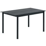Tables de jardin, Table Linear Steel 140 x 75 cm, noir, Noir