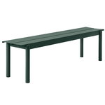 Outdoor benches, Linear Steel bench 170 cm, dark green, Green