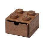 Aufbewahrungsbehälter, LEGO Holz-Schreibtischschublade 4, Eiche dunkel gebeizt, Braun