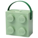 Boîtes repas, Lunch box Lego avec poignée, vert sable, Vert