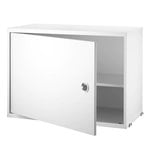 Shelving units, String cabinet with swing door, 58 x 30 cm, white, White