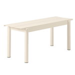 Linear Steel bench 110 cm, off white