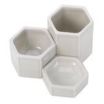 Hexagonal containers, set of 3, light grey Hexagonal containers, set of 3, light grey