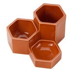 Hexagonal containers, set of 3, rust orange Hexagonal containers, set of 3, rust orange