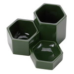 Hexagonal containers, set of 3, dark green Hexagonal containers, set of 3, dark green