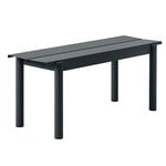 Outdoor benches, Linear Steel bench 110 cm, black, Black