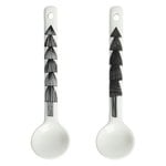 Oiva - Kuusikossa spoon 4 pcs, black - white Oiva - Kuusikossa spoon 4 pcs, black - white