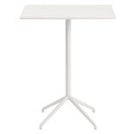 Tables de salle à manger, Table de bar Still Cafe 75 x 65 cm, h. 95 cm, blanc , Blanc