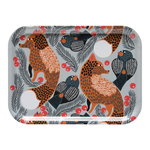 Ketunmarja tray 27 x 20 cm, white-redbrown-grey Ketunmarja tray 27 x 20 cm, white-redbrown-grey