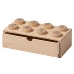 Aufbewahrungsbehälter, LEGO Holz-Schreibtischschublade 8, Eiche geseift, Natur