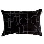 Decorative cushions, Unien talo cushion cover, 40 x 60 cm, black - white, Black