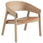 Cover lounge chair, oak - cognac leather Cover lounge chair, oak - cognac leather