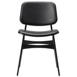 Dining chairs, Søborg chair 3052, wood base, black oak - black leather, Black