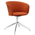 Office chairs, Kendo swivel chair, canyon - polished aluminium, Orange