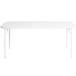 Tables de jardin, Table Week-end, 85 x 180 cm, blanc, Blanc