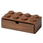 Boîtes de rangement, Lego Wooden Desk Drawer 8, chêne teinté foncé, Marron