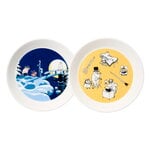 Plates, Moomin plate set, Office & Winternight, Yellow