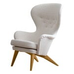 Armchairs & lounge chairs, Siesta lounge chair, oak - white Orsetto 012, White