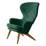 Armchairs & lounge chairs, Siesta lounge chair, oak - green Vidar 943, Green