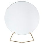 Table mirrors, Standing mirror 30 cm, brass , Gold