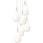 Pendant lamps, Anoli 6 pendant, opal, White