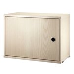 Shelving units, String cabinet with swing door, 58 x 30 cm, ash, Natural