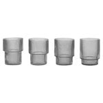 Verres droits, 4 verres Ripple, smoked grey, Gris