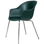 Dining chairs, Bat chair, dark green - chrome base, Green